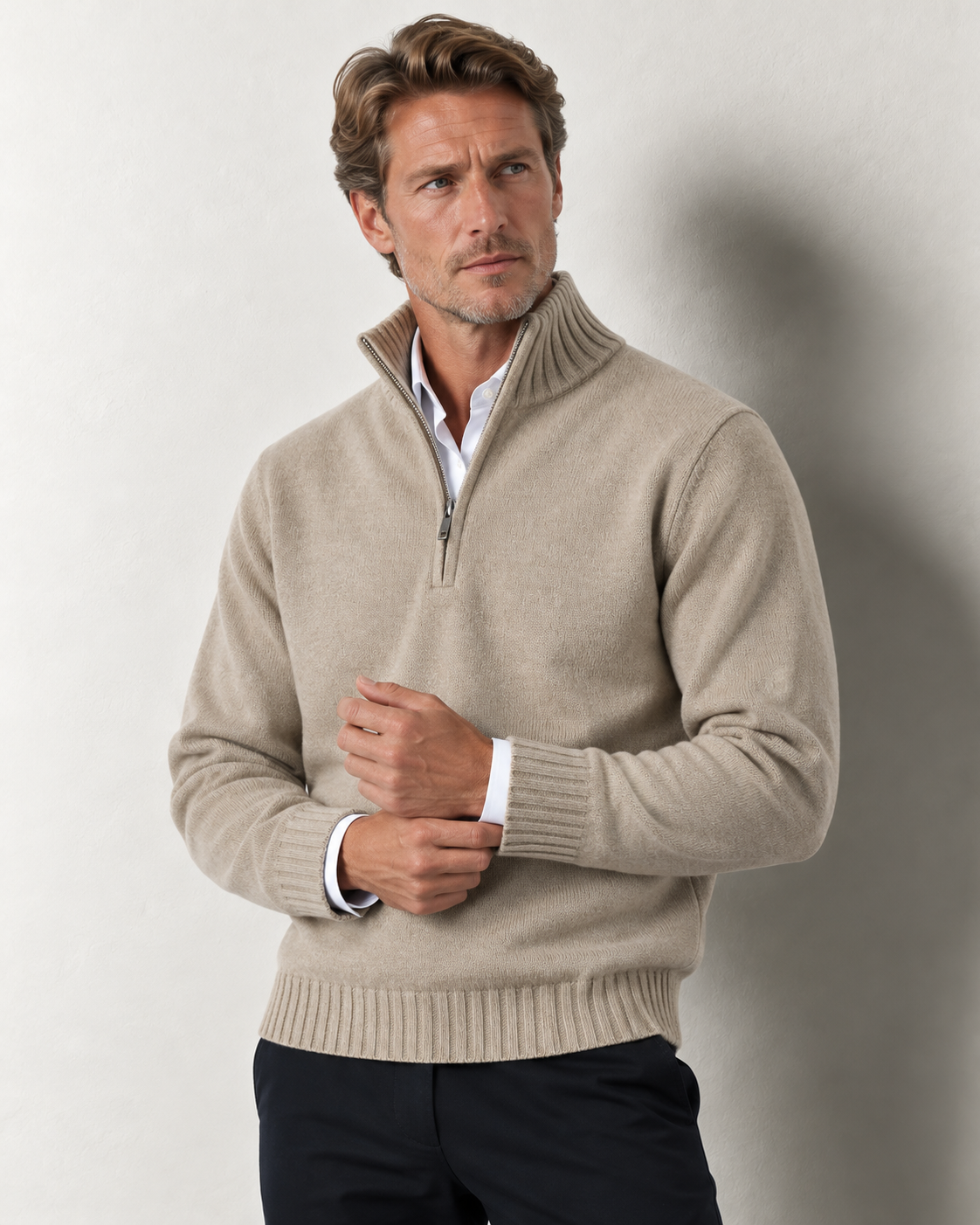 Men's Quarter-Zip Knit Sweater