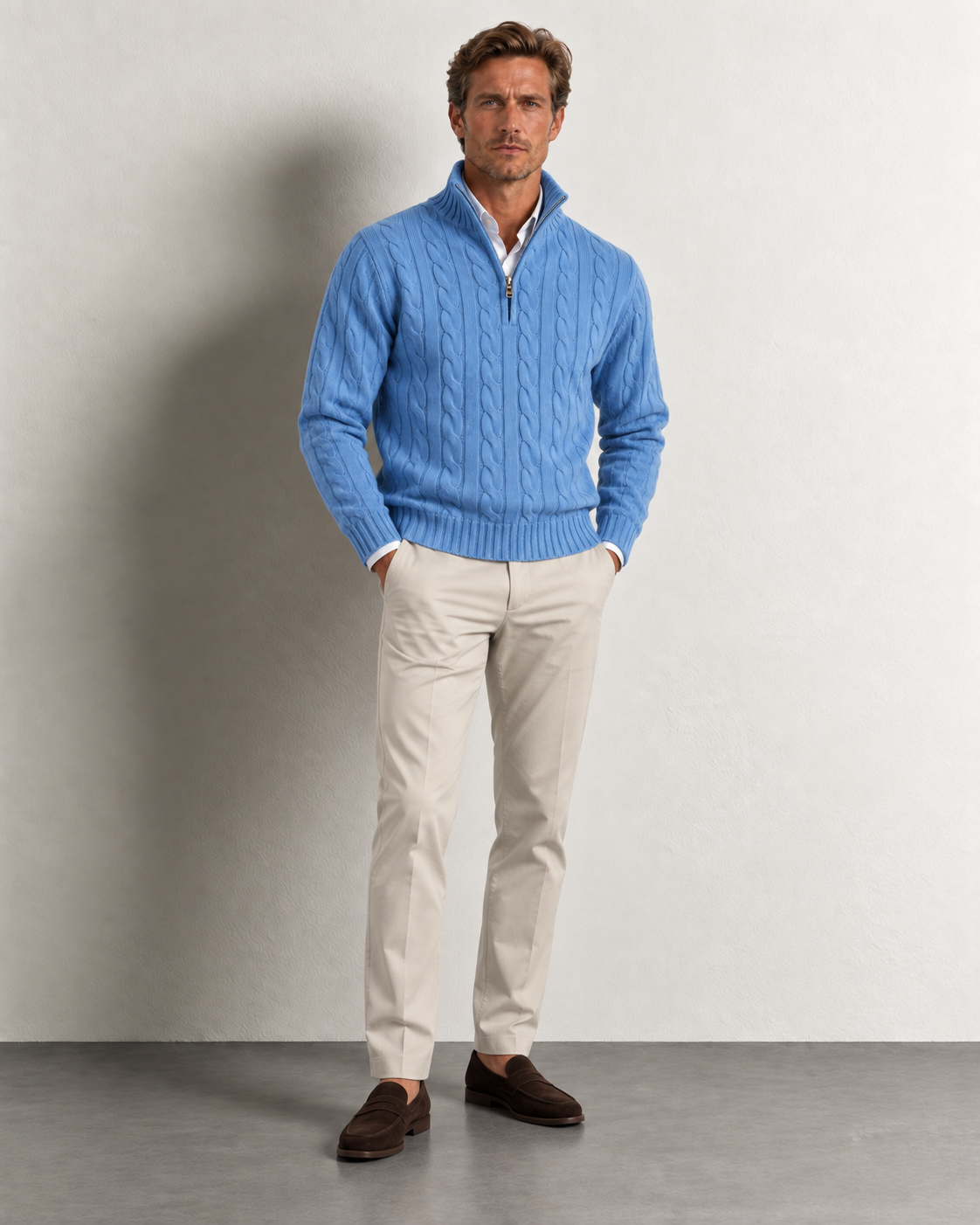 Men's Cable-Knit Half-Zip Sweater – Verbier