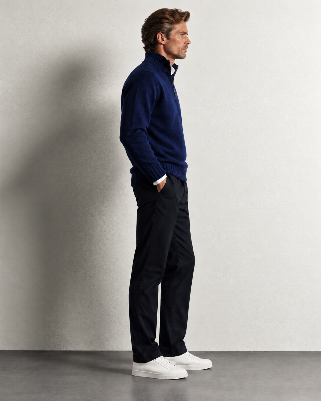 Men's Quarter-Zip Knit Sweater