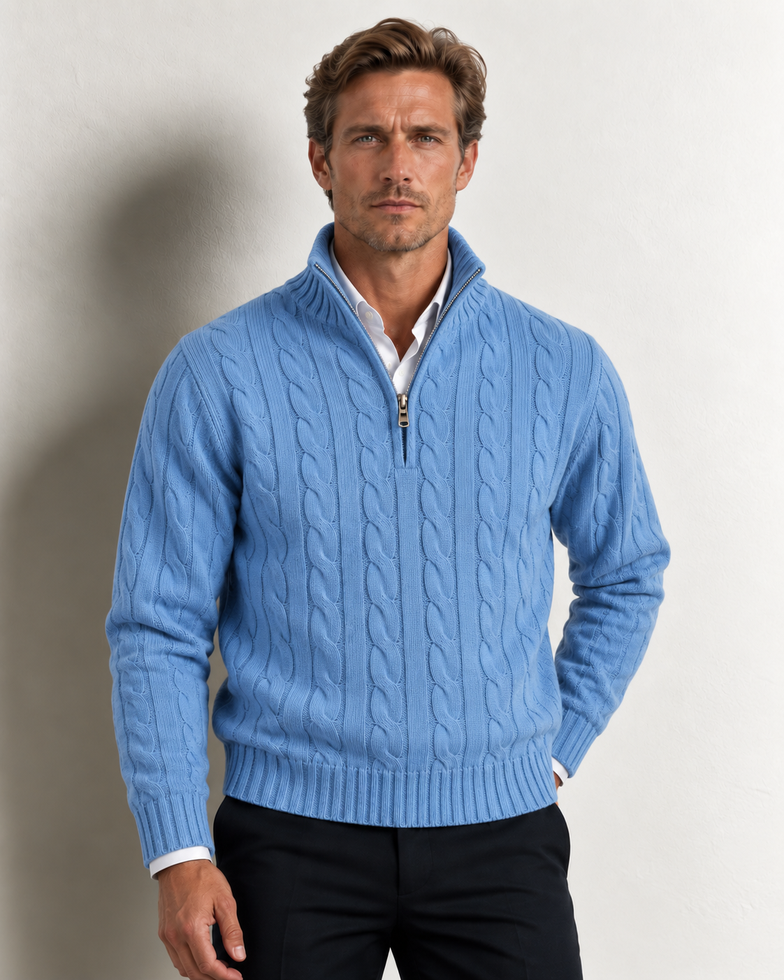 Men's Cable-Knit Half-Zip Sweater – Verbier