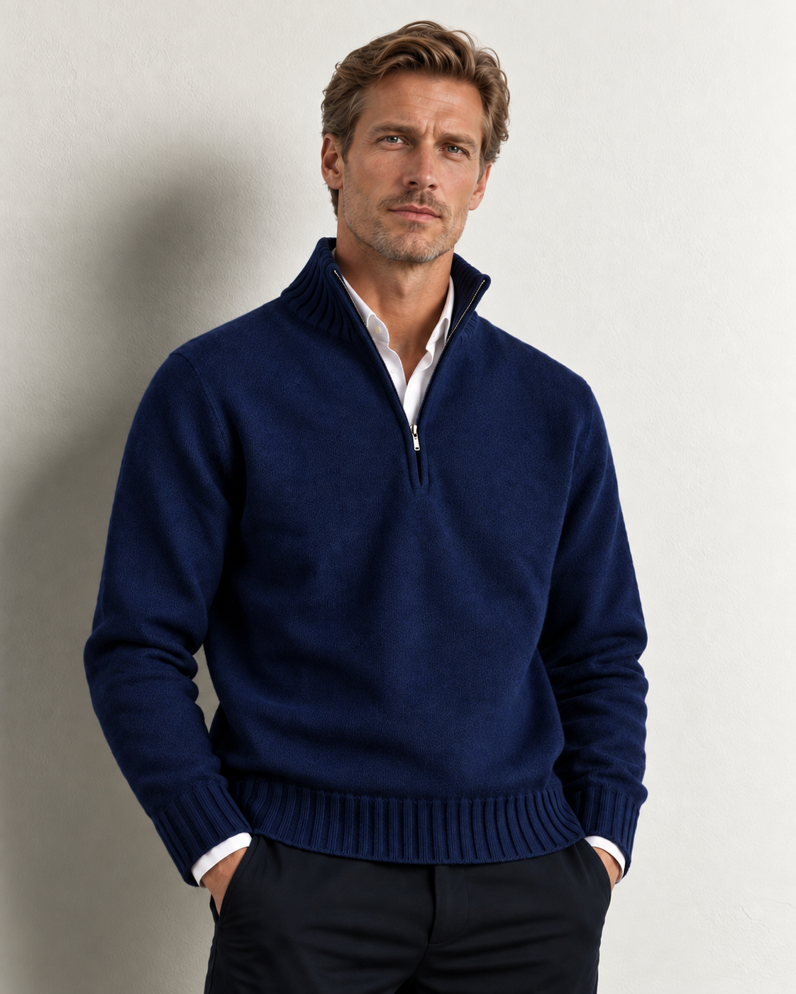 Men's Quarter-Zip Knit Sweater